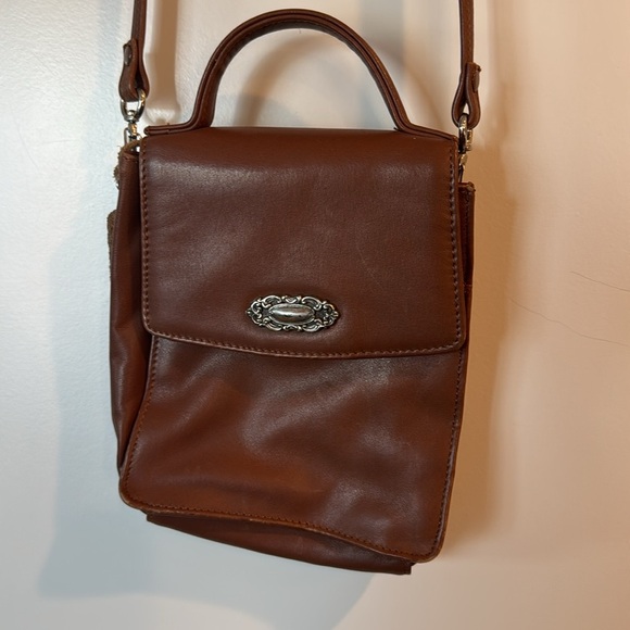 Fossil Women's Brown Leather silver Tone Crossbody Bag With Magnetic Lock Sz S - Picture 2 of 14